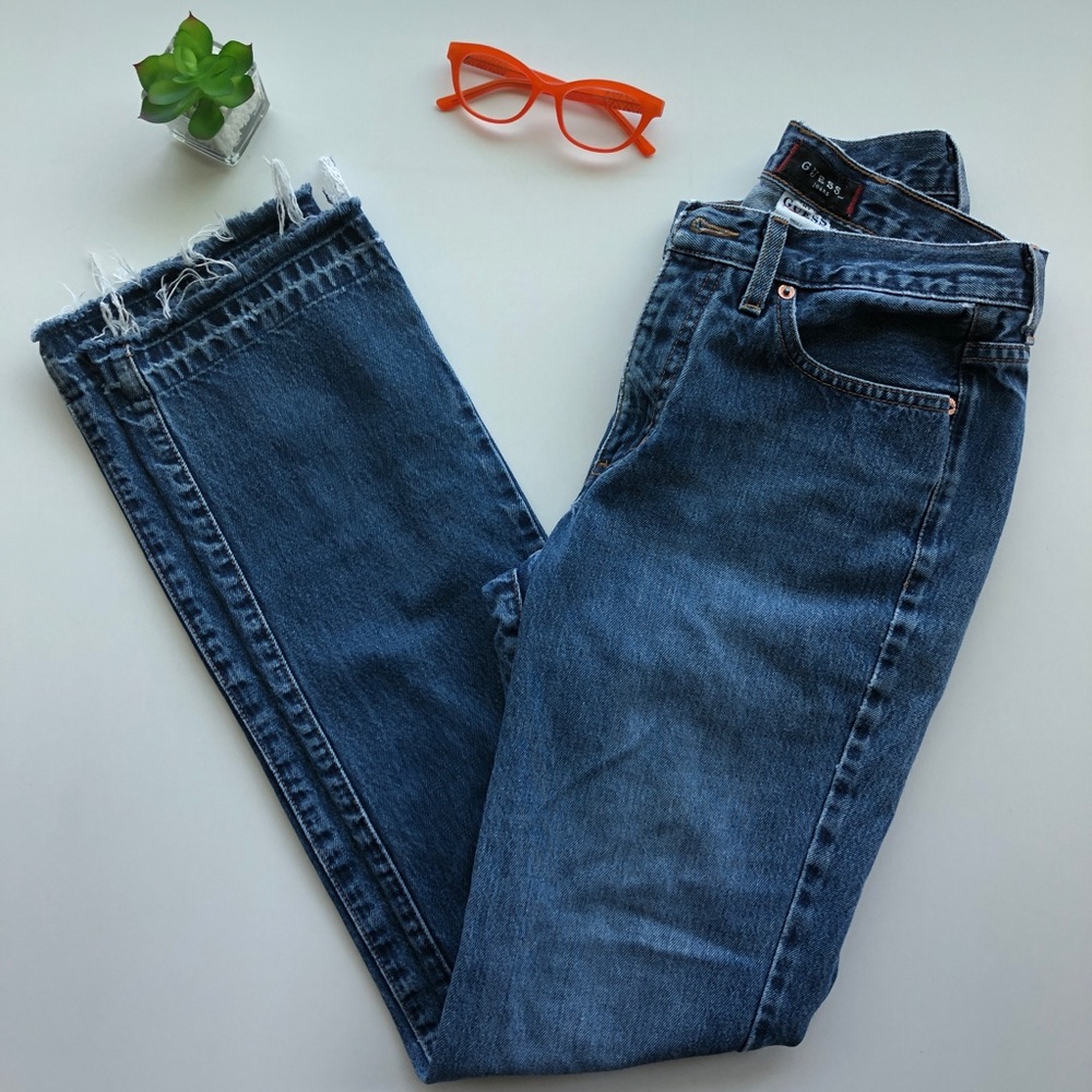 Vintage Guess USA American Tradition size 28 jeans raw hem